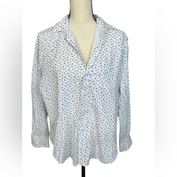 Frank and Eileen Relaxed Button-Up Shirt Heart Print - Picture 2 of 8